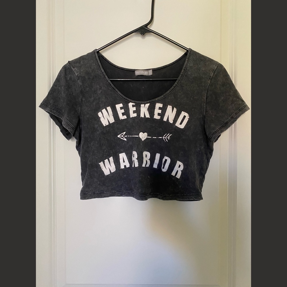 6ixty8ight Cropped Gray Tee
